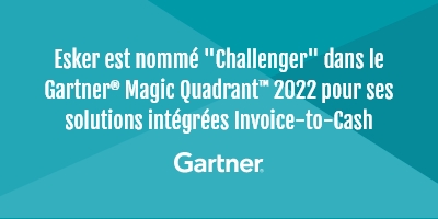 Esker est nommé "challenger" dans le Gartner magic Quadrant 2022 pour ses solutionsintégrées Invoice-to-Cash